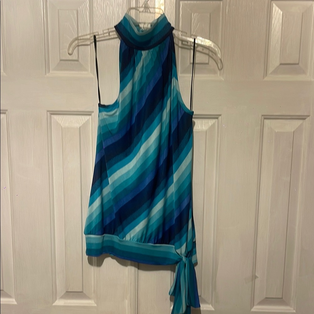 Mandee Blue Striped Blouse